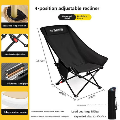 Adjustable Padded Portable Folding Chair for Outdoor Camping