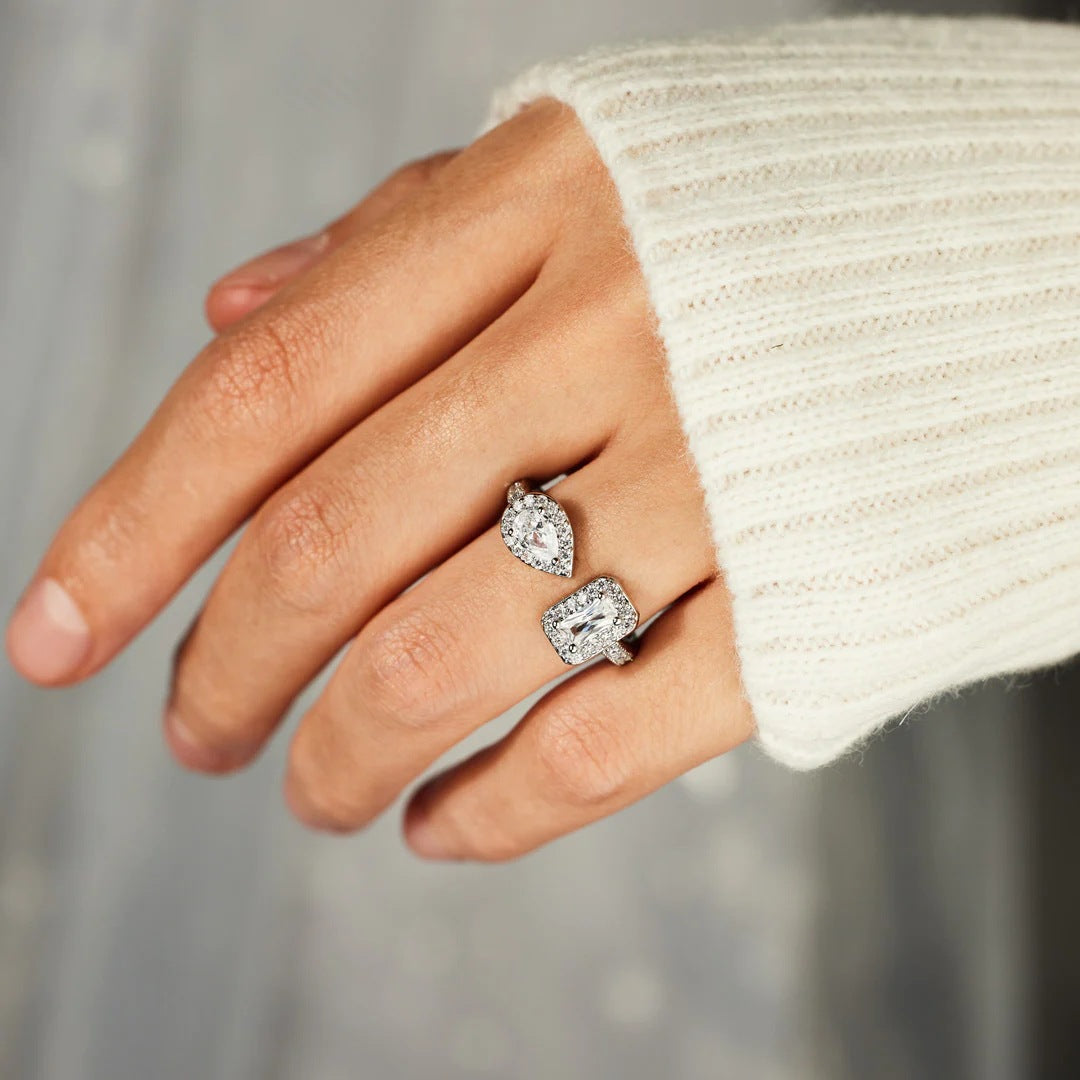 Adjustable Pear Shaped Ring