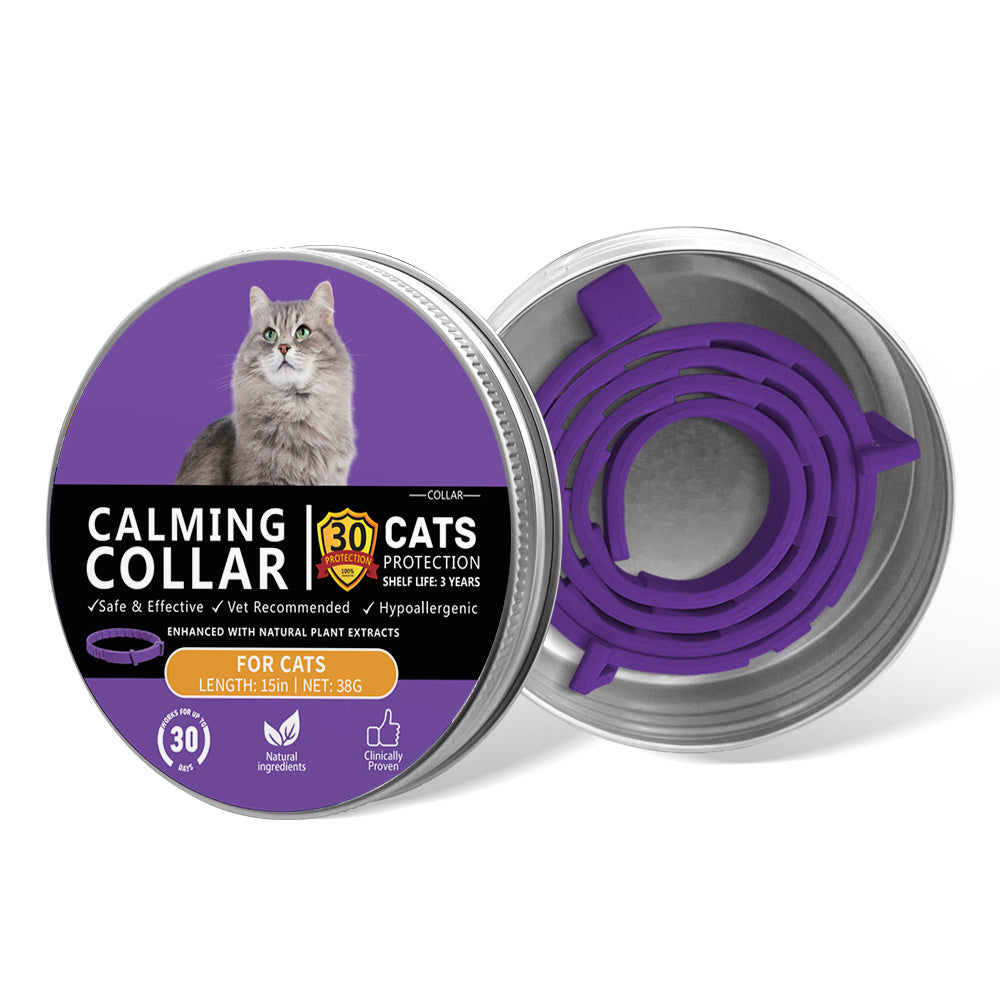 Adjustable Pet Calming Collar for Cats and Dogs