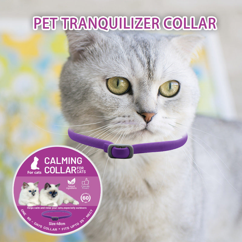 Adjustable Pet Calming Collar for Cats and Dogs