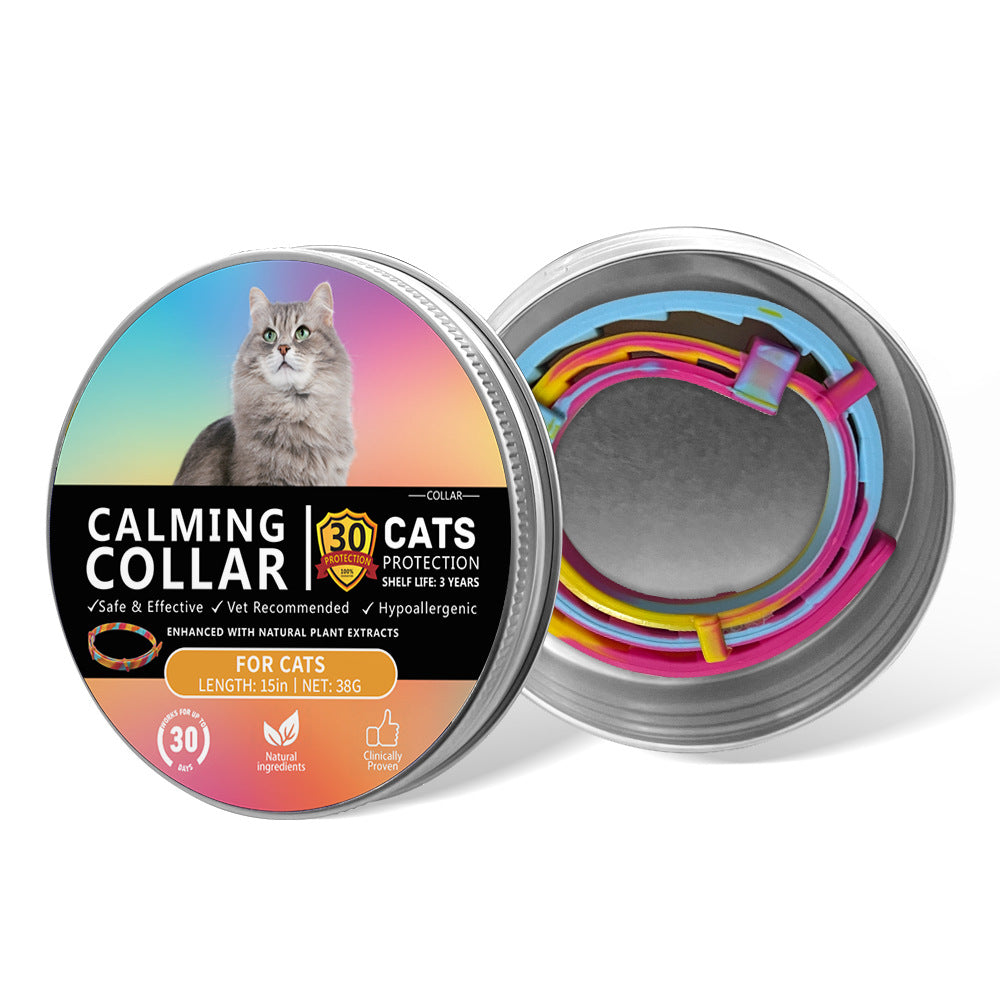 Adjustable Pet Calming Collar for Cats and Dogs