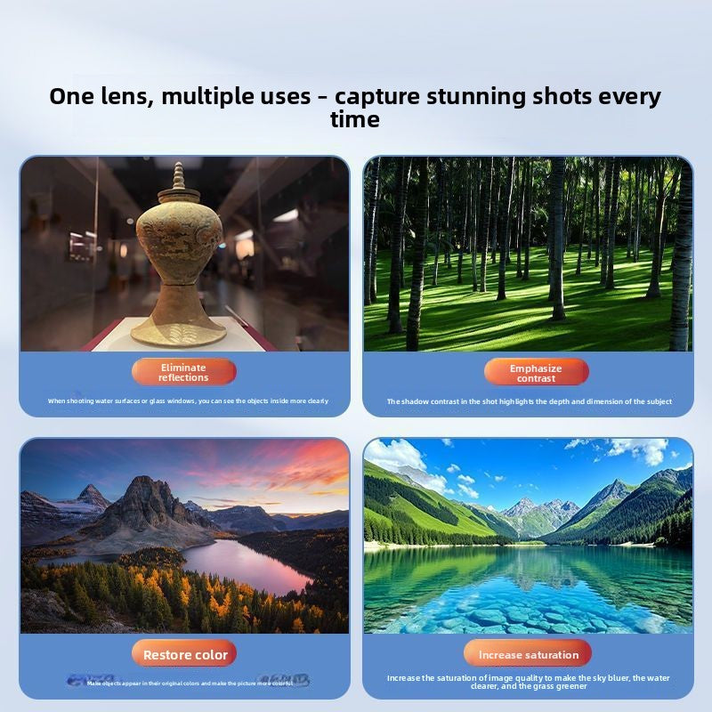 Adjustable Phone Camera Filter Set with Clip Mount