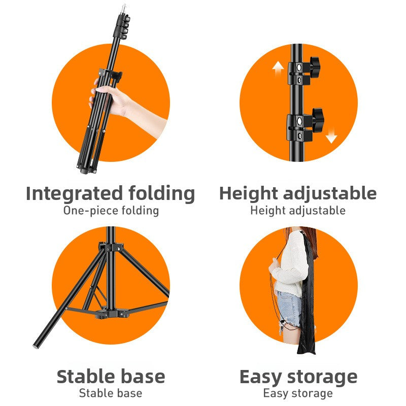 Adjustable Phone Tripod with Fill Light for Live Streaming