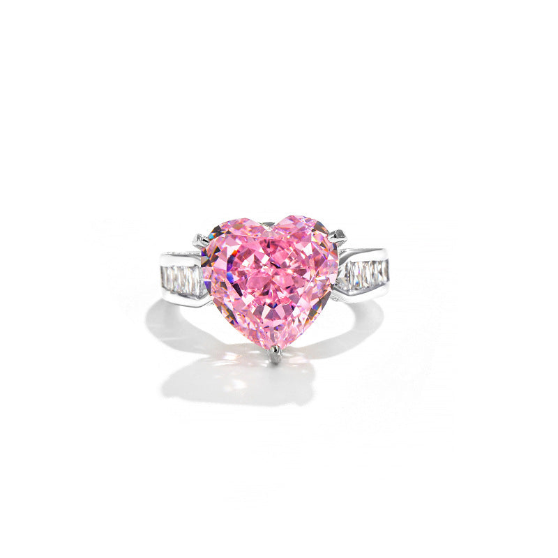 Adjustable Pink Diamond Sterling Silver Ring