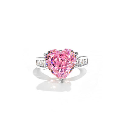 Adjustable Pink Diamond Sterling Silver Ring