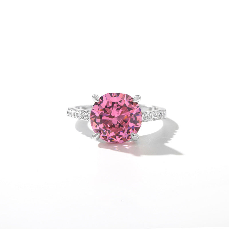 Adjustable Pink Diamond Sterling Silver Ring