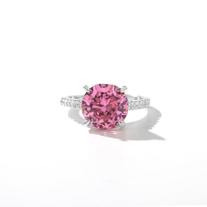 Adjustable Pink Diamond Sterling Silver Ring