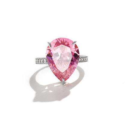 Adjustable Pink Diamond Sterling Silver Ring