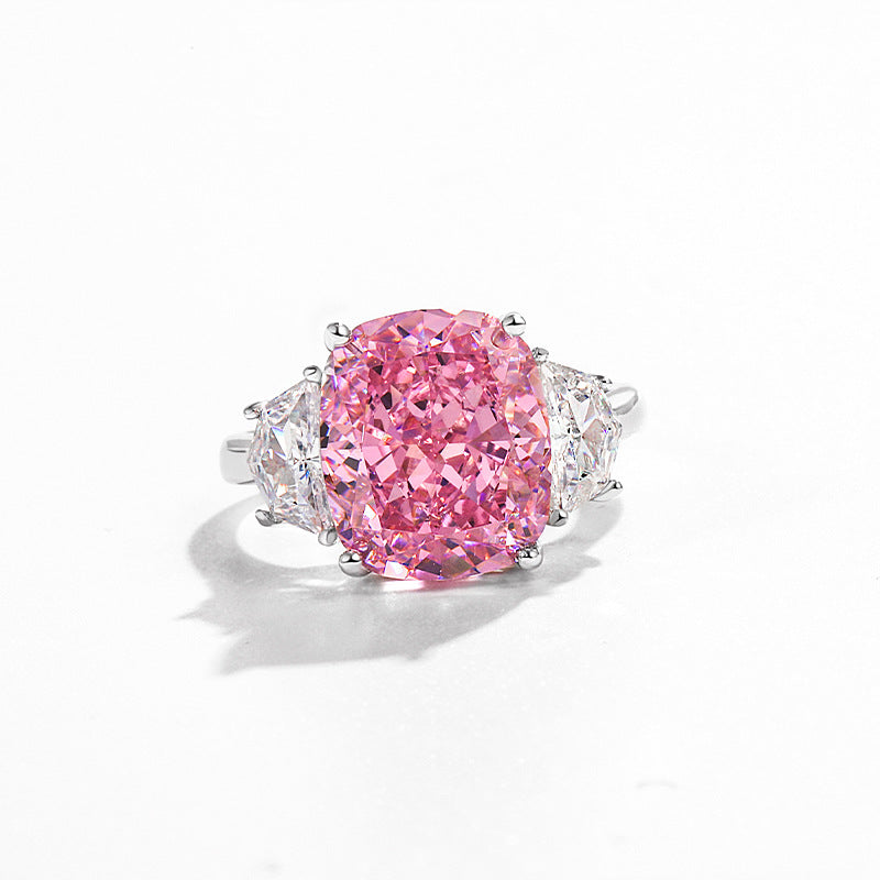 Adjustable Pink Diamond Sterling Silver Ring