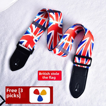 Adjustable Polyester Guitar Strap with Free Picks