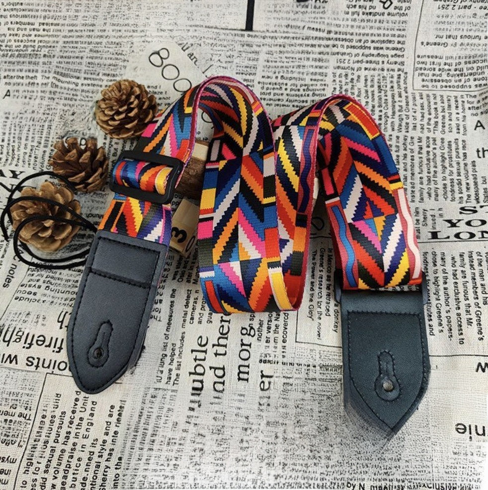 Adjustable Polyester Guitar Strap with Free Picks