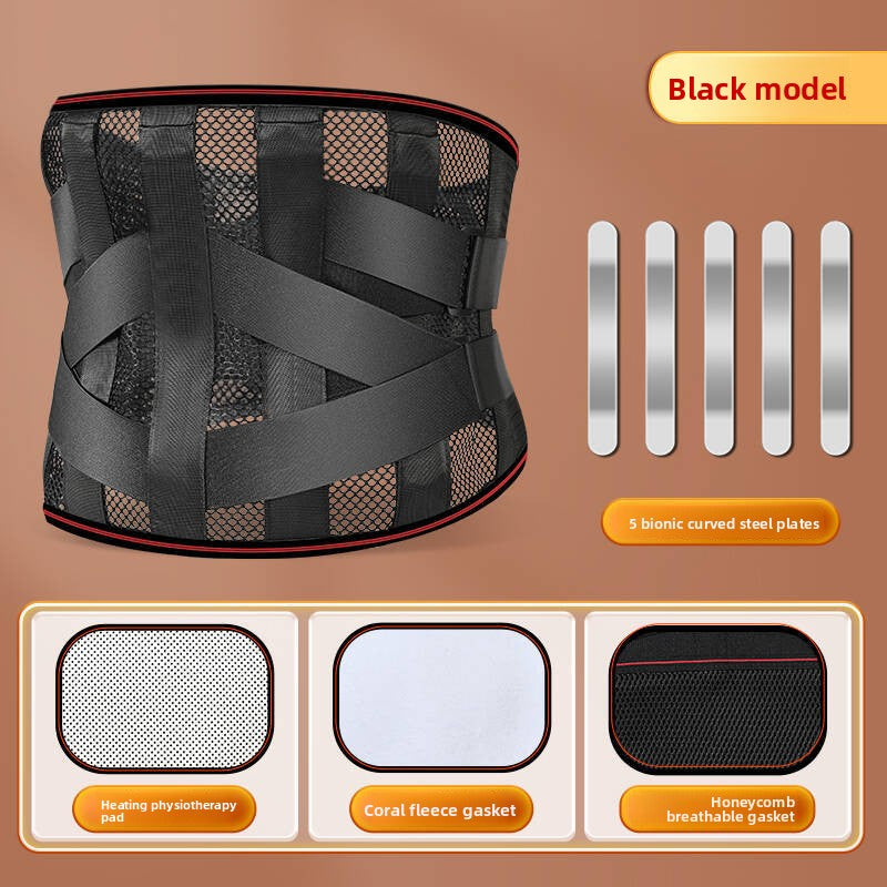 Adjustable Posture Support Waist Belt with Thermal Pads