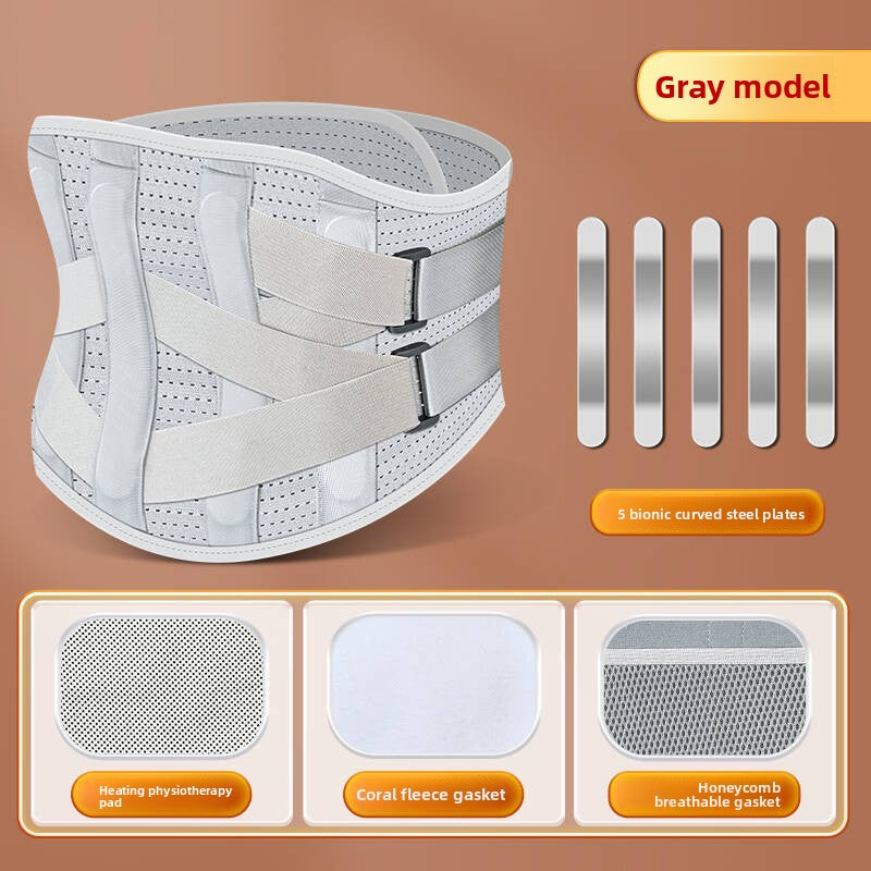 Adjustable Posture Support Waist Belt with Thermal Pads
