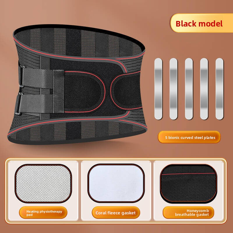Adjustable Posture Support Waist Belt with Thermal Pads