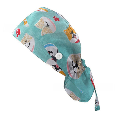 Adjustable Printed Scrub Cap