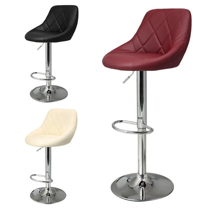Adjustable PU Leather Bar Stool with Wooden Frame