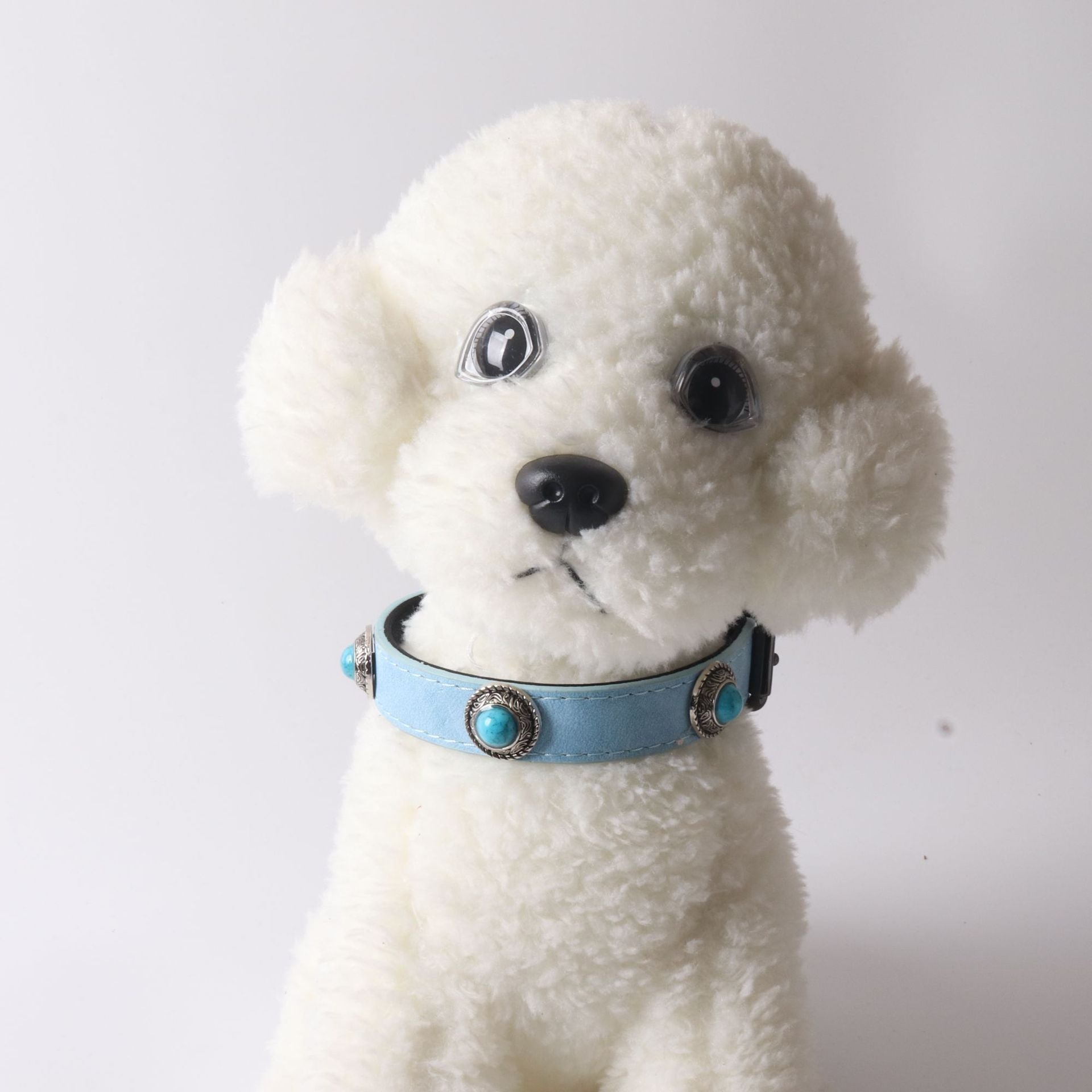 Adjustable PU Pet Collar with Cat Eye Stone