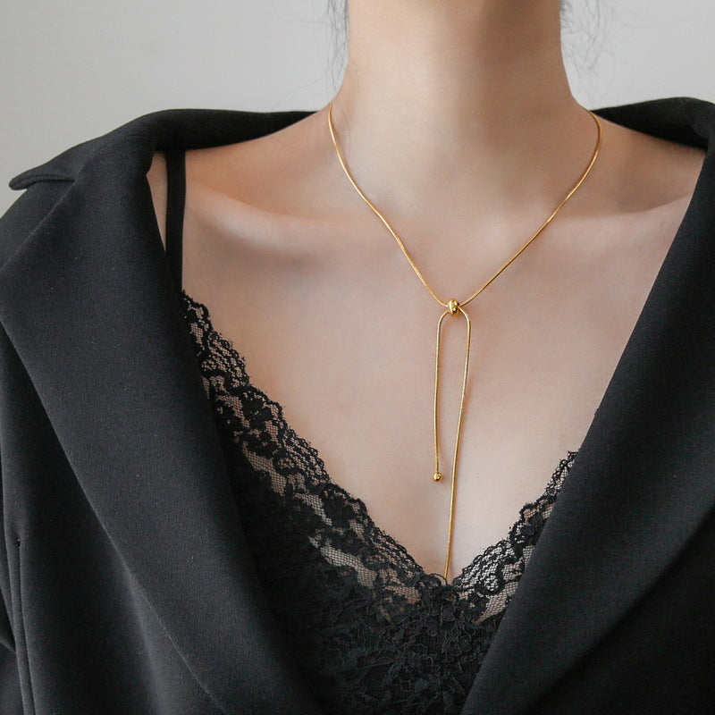 Adjustable Pull-Out Titanium Steel Necklace