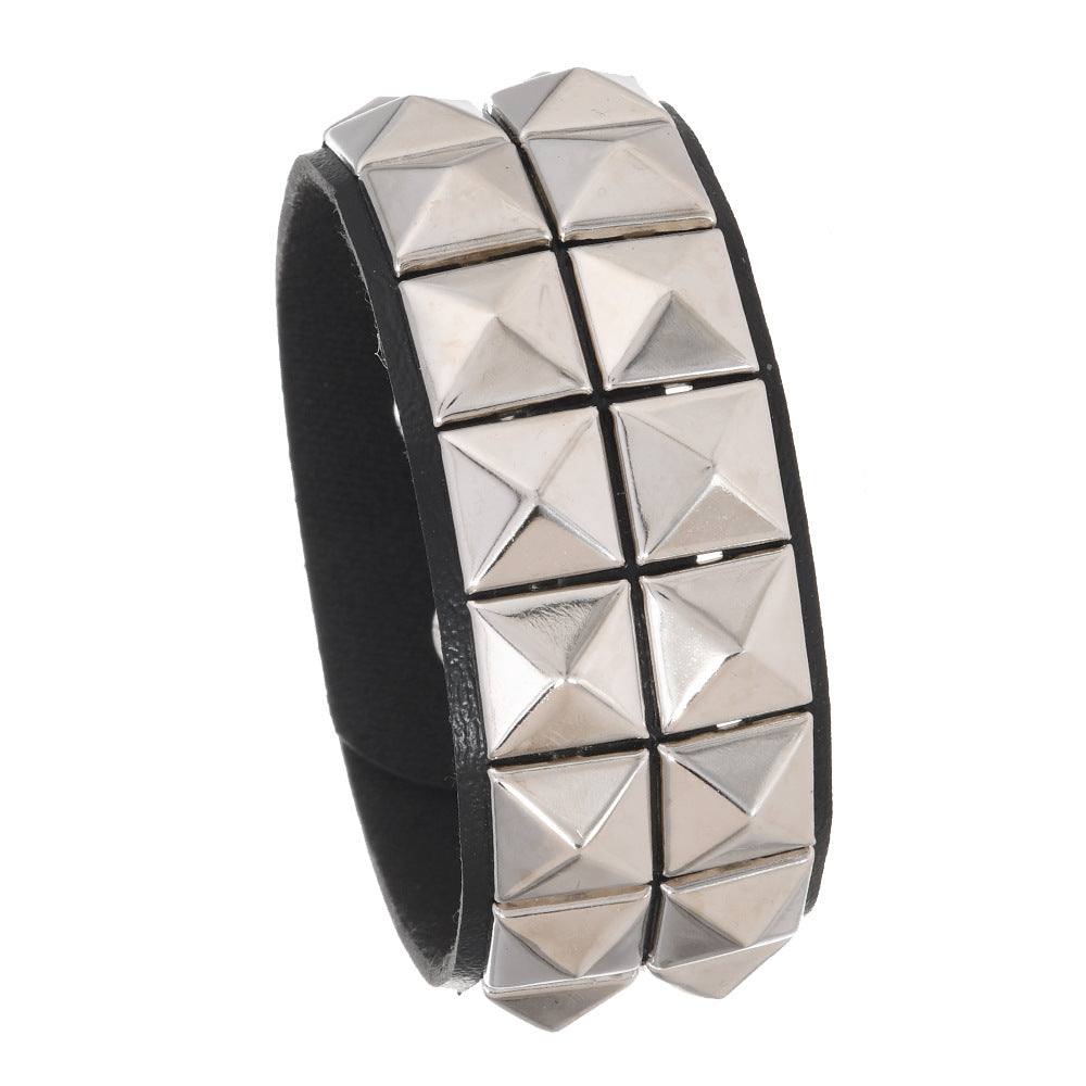 Adjustable Punk Rivet Bracelet