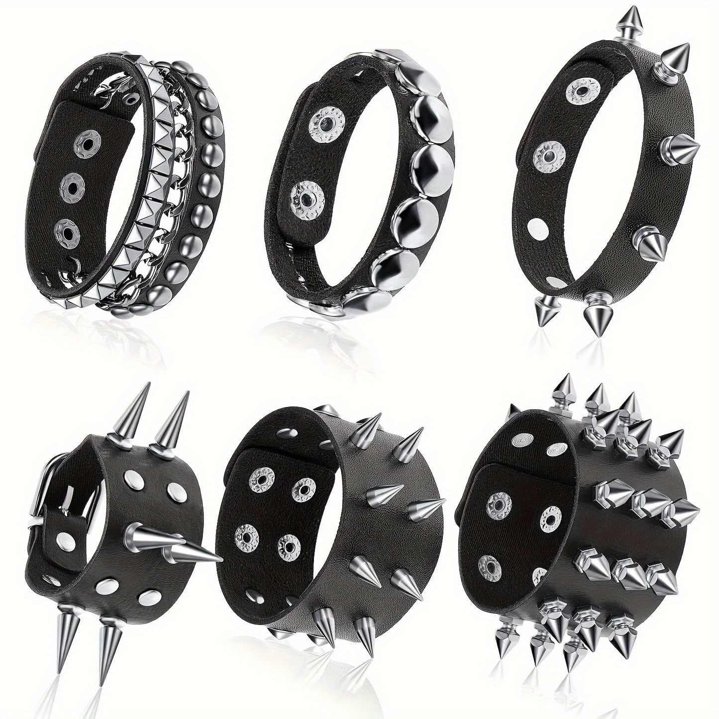 Adjustable Punk Rivet Bracelet