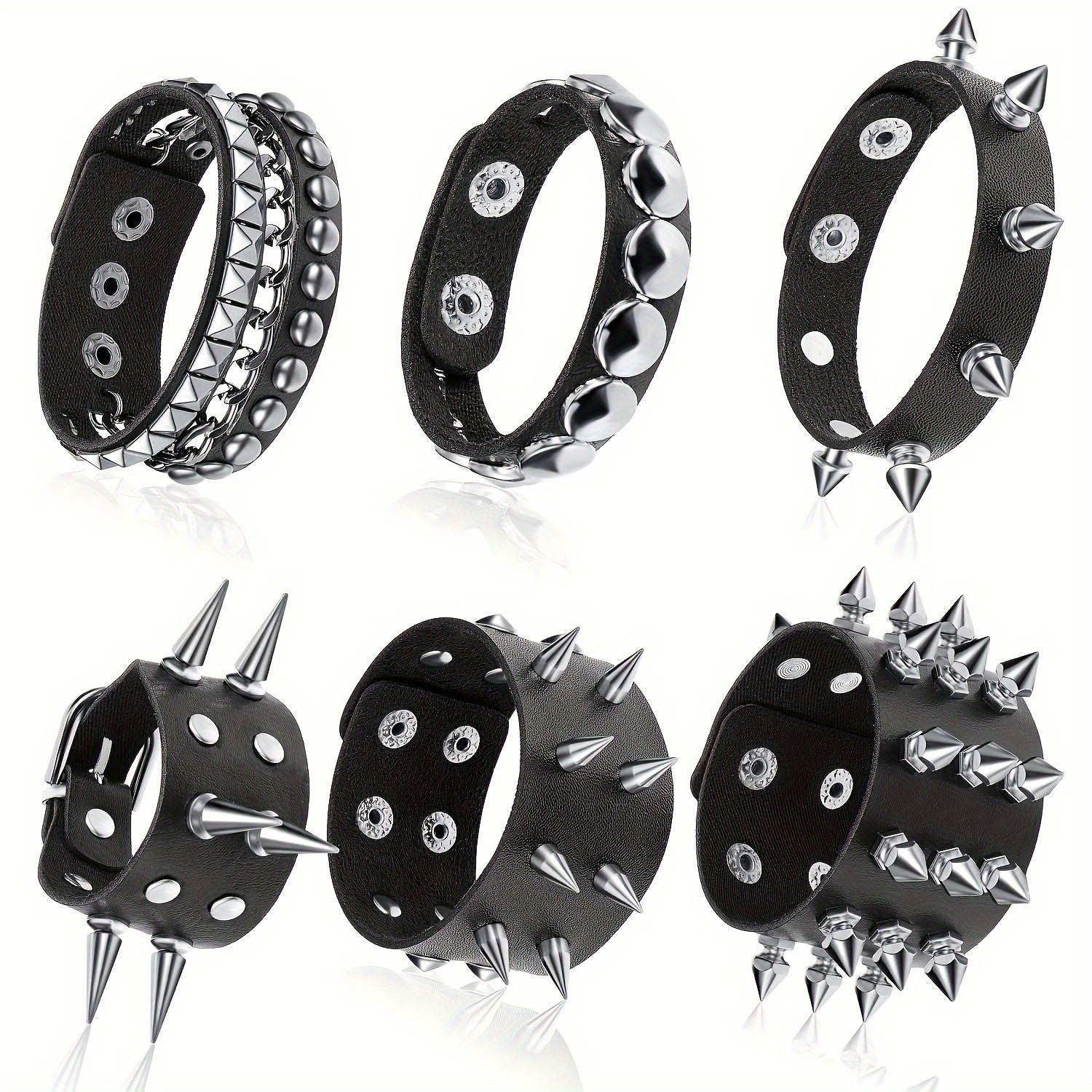 Adjustable Punk Rivet Bracelet