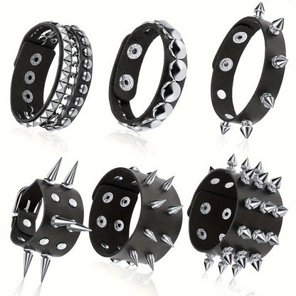 Adjustable Punk Rivet Bracelet