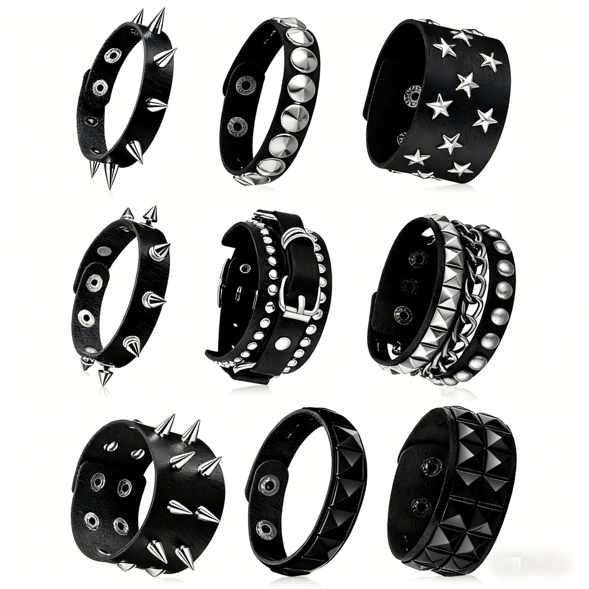 Adjustable Punk Rivet Bracelet