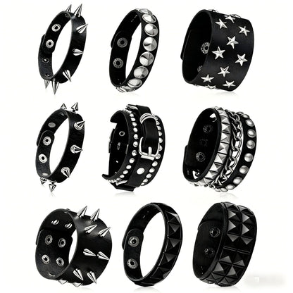 Adjustable Punk Rivet Bracelet