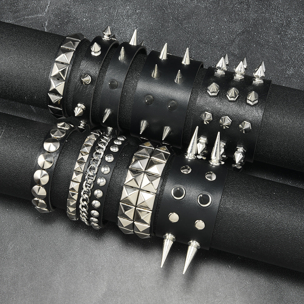 Adjustable Punk Rivet Bracelet
