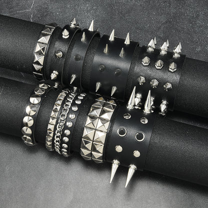 Adjustable Punk Rivet Bracelet