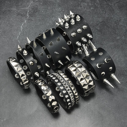 Adjustable Punk Rivet Bracelet