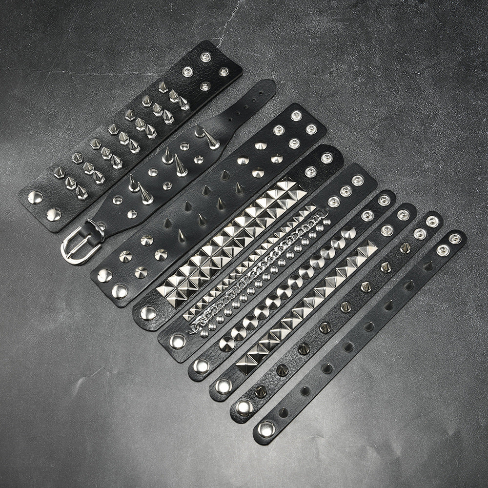 Adjustable Punk Rivet Bracelet