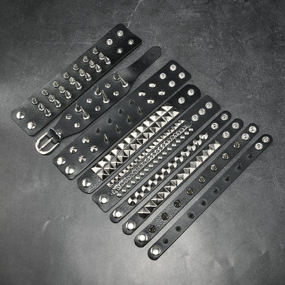 Adjustable Punk Rivet Bracelet
