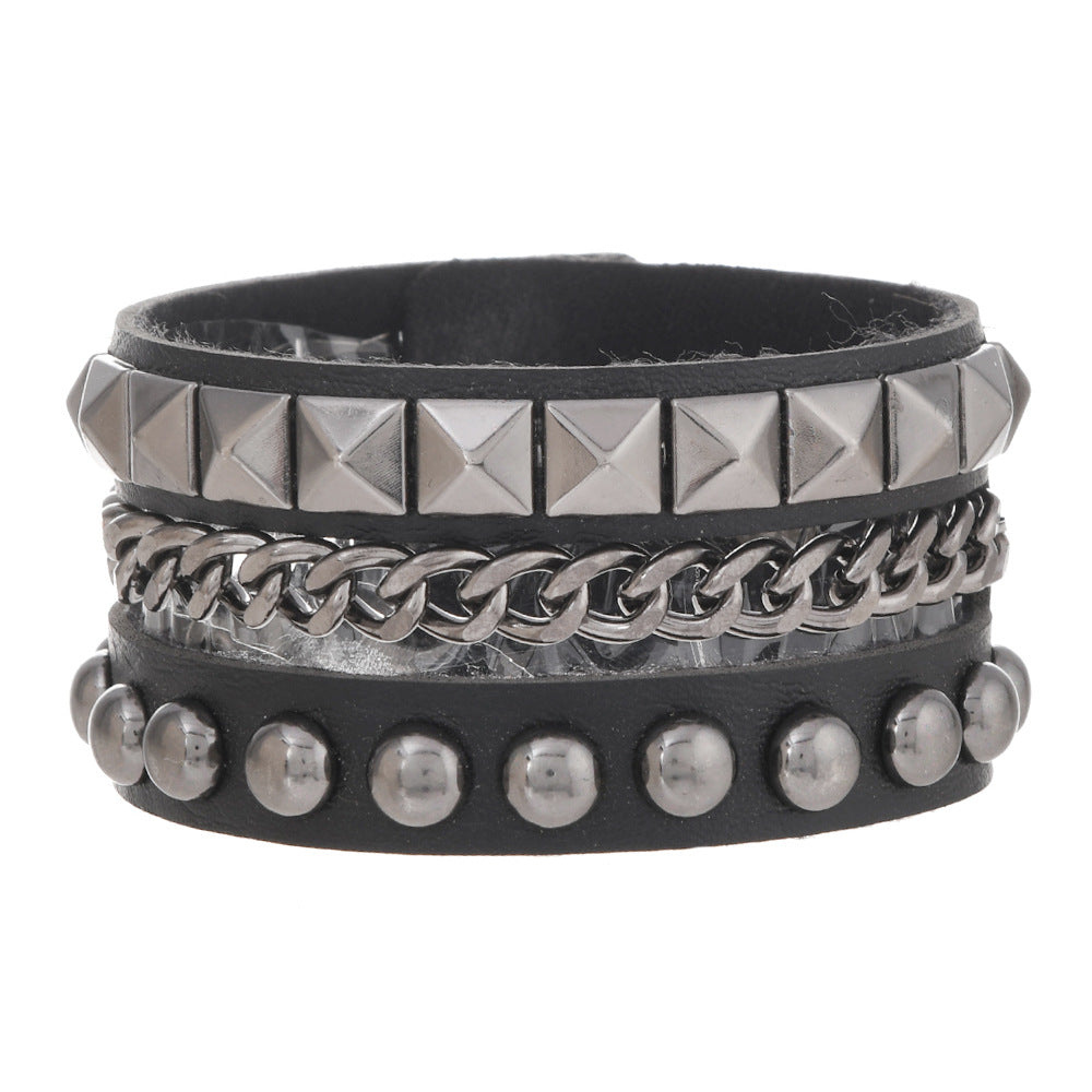 Adjustable Punk Rivet Bracelet
