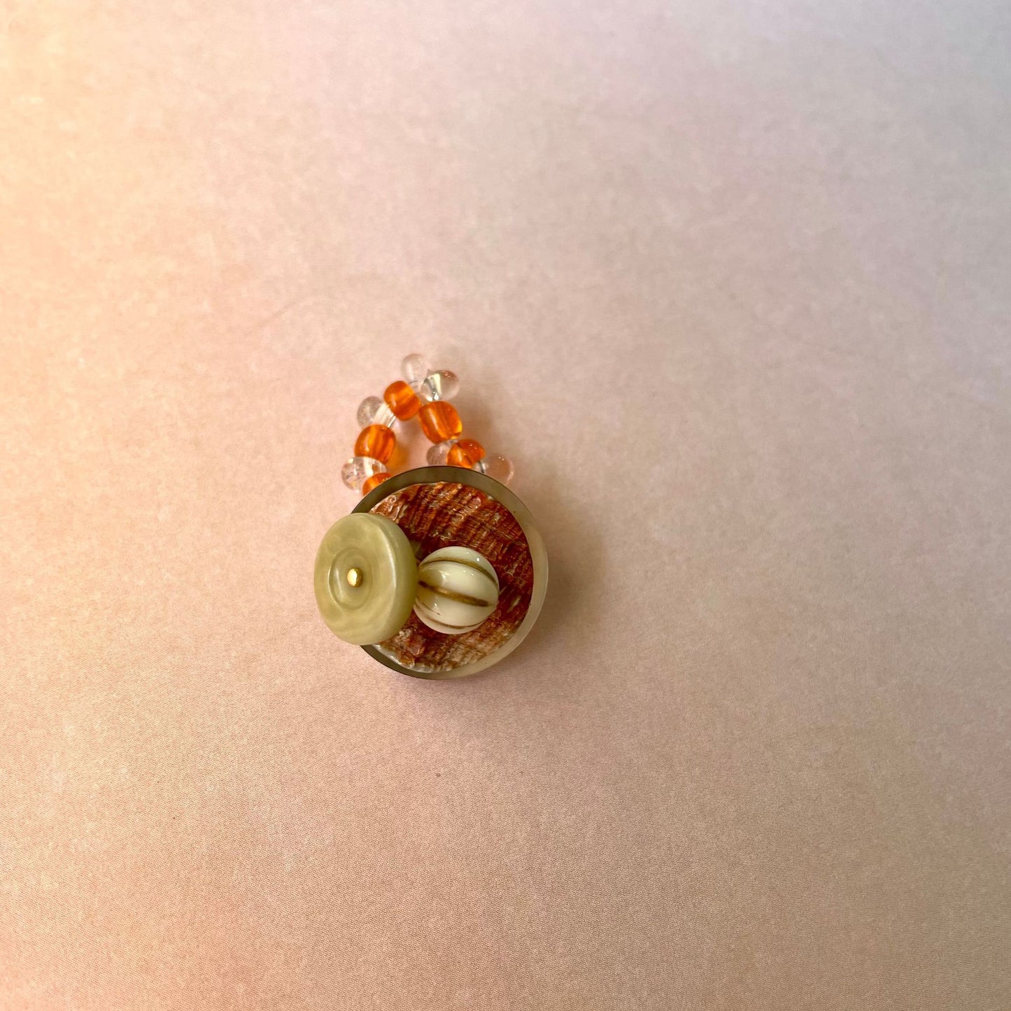 Adjustable Punk Style Natural Stone Shell Bead Ring