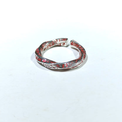 Adjustable Purple Amethyst Möbius Silver Ring