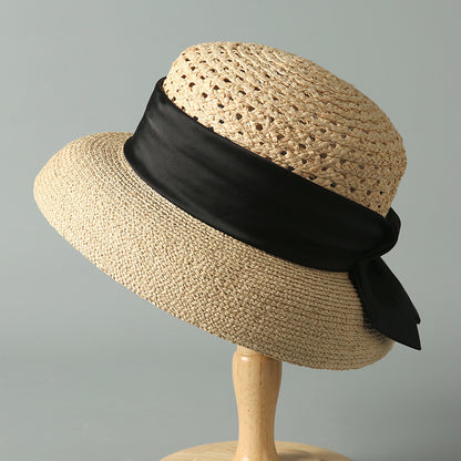 Adjustable Raffia Sun Hat with Wide Brim