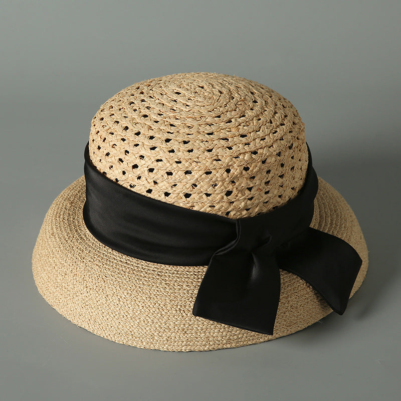 Adjustable Raffia Sun Hat with Wide Brim
