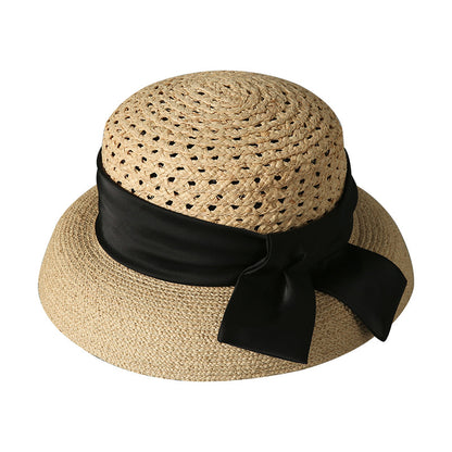 Adjustable Raffia Sun Hat with Wide Brim