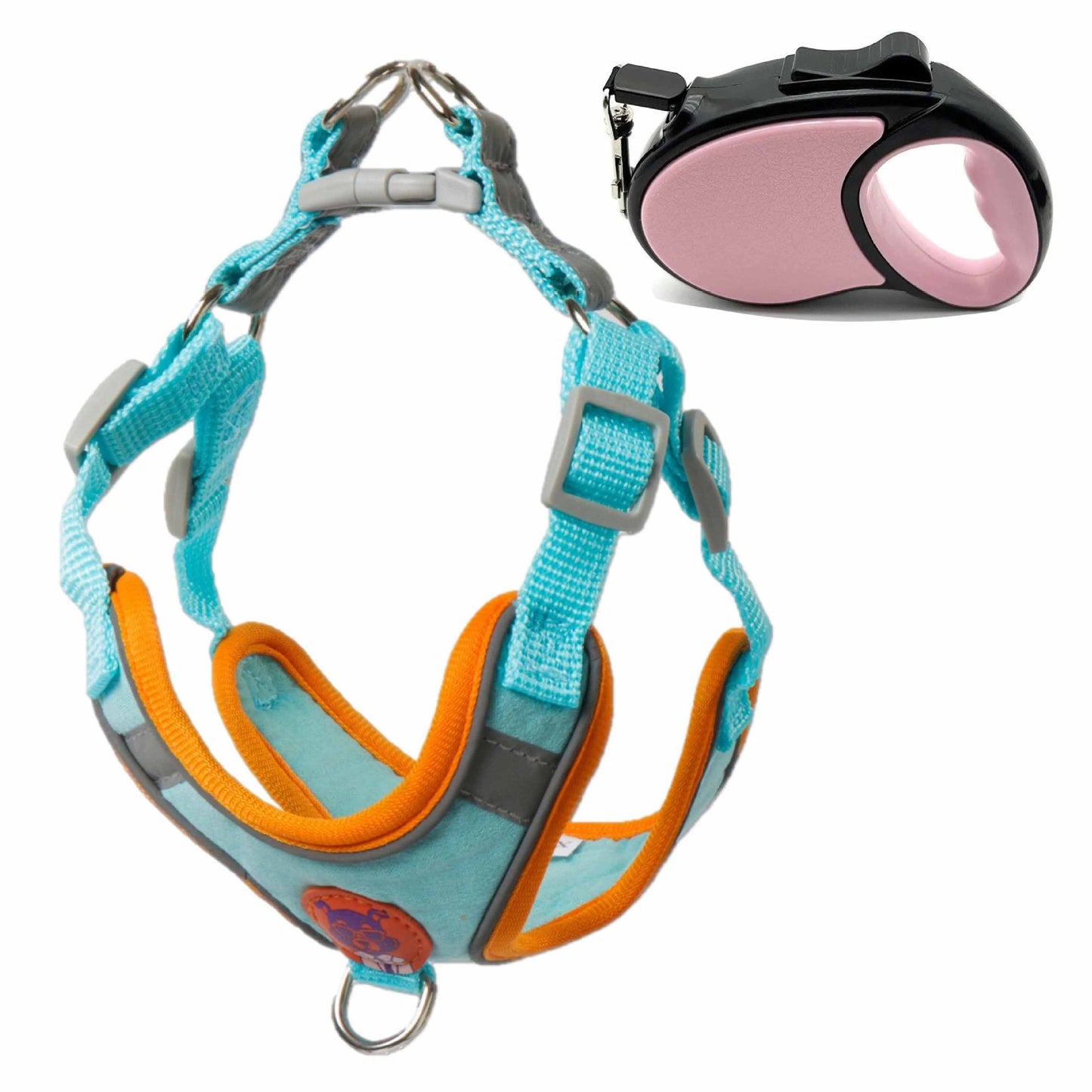 Adjustable Reflective Dog Harness and Leash Set