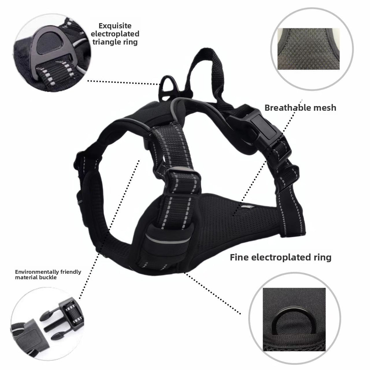 Adjustable Reflective Dog Harness