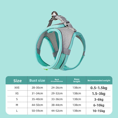 Adjustable Reflective Dog Harness Vest with Leash