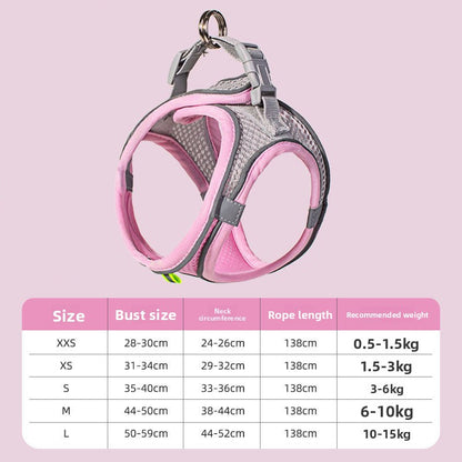 Adjustable Reflective Dog Harness Vest with Leash