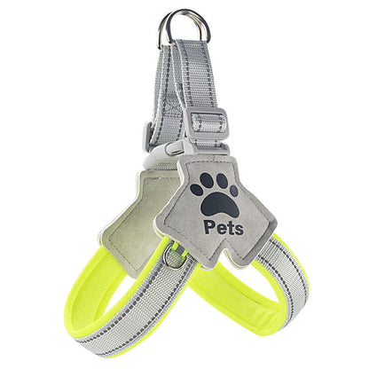 Adjustable Reflective Dog Harness with Rope
