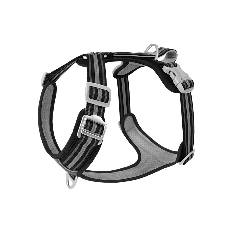 Adjustable Reflective Dog Harness with Shock-Absorbing Leash