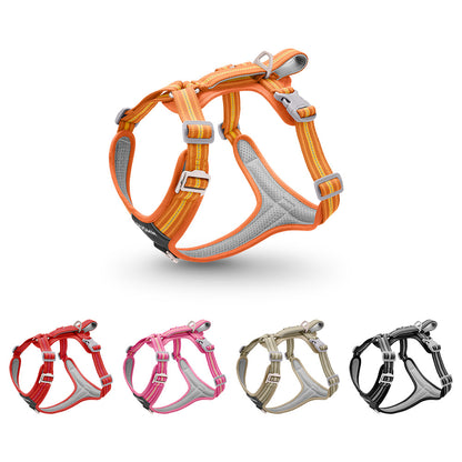Adjustable Reflective Dog Harness with Shock-Absorbing Leash