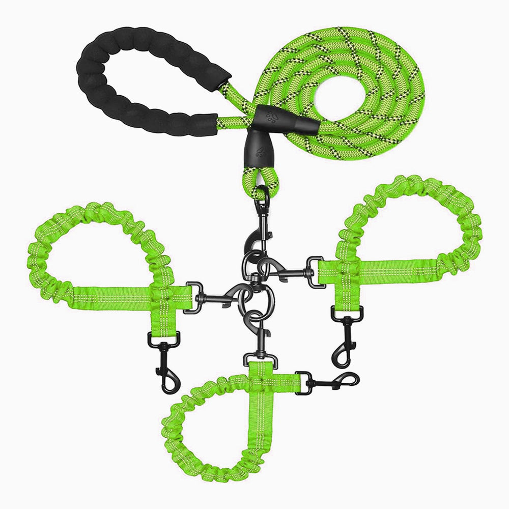 Adjustable Reflective Dog Leash with Triple Attachment Points