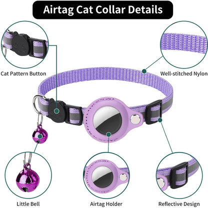 Adjustable Reflective Pet Collar for Airtag