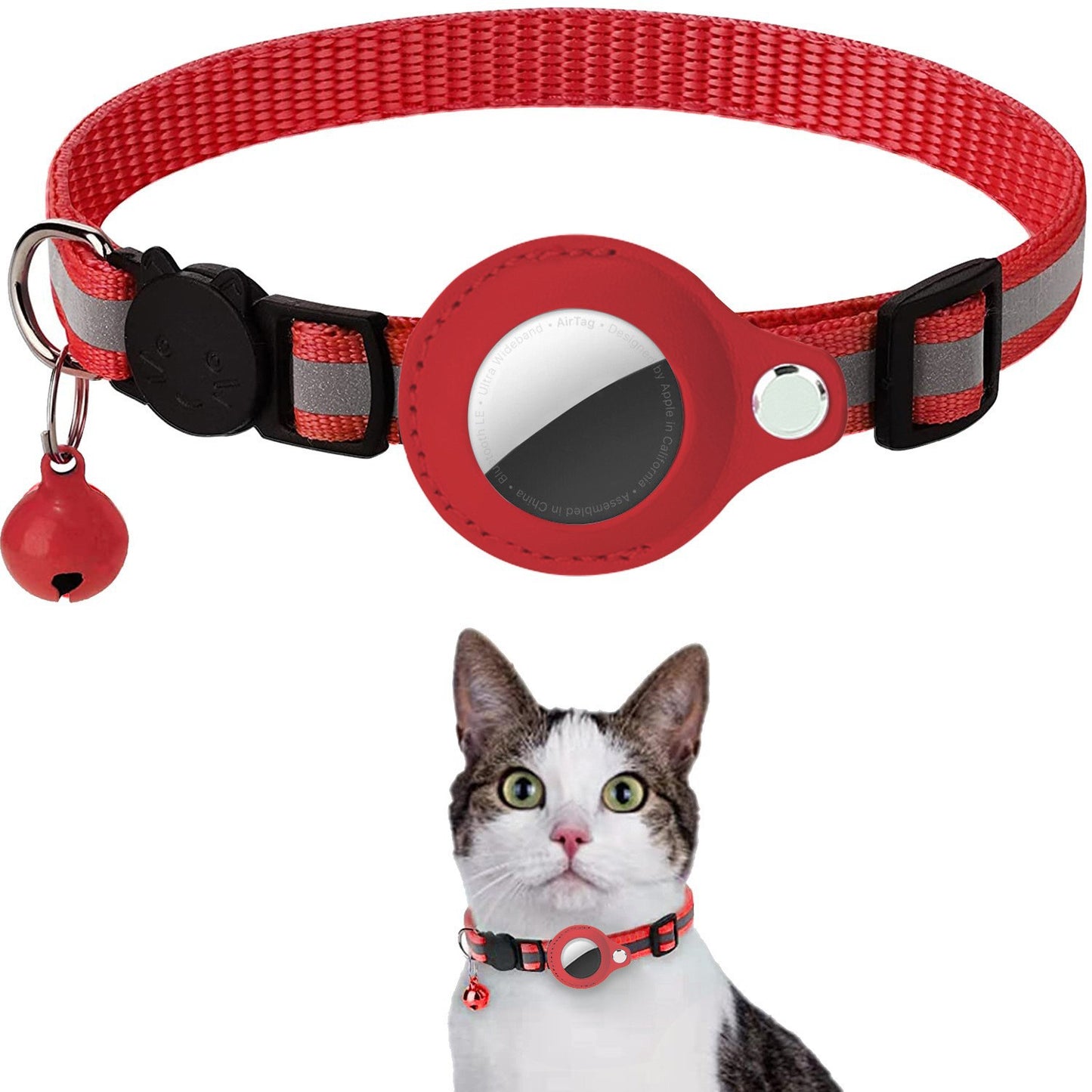 Adjustable Reflective Pet Collar for Airtag