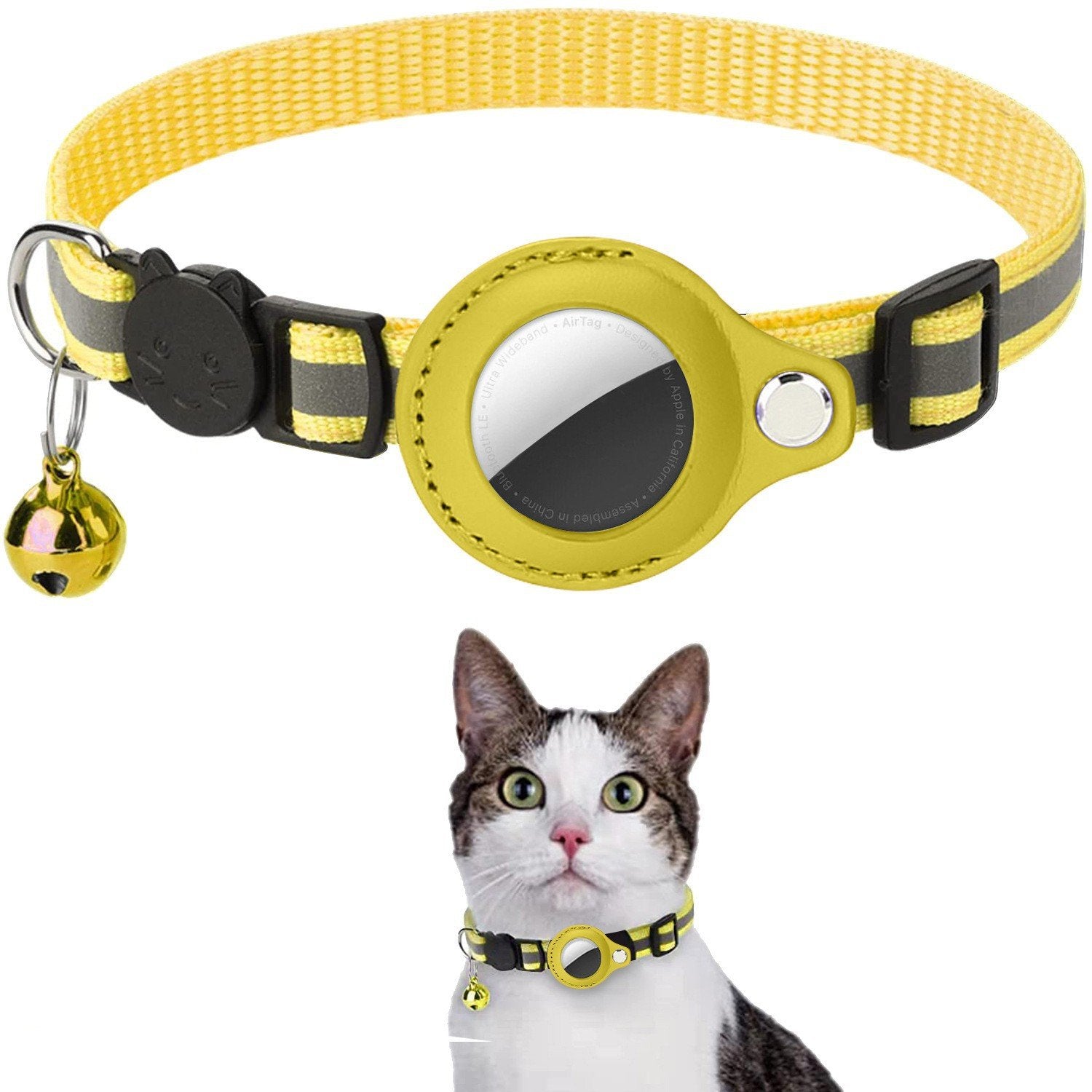 Adjustable Reflective Pet Collar for Airtag